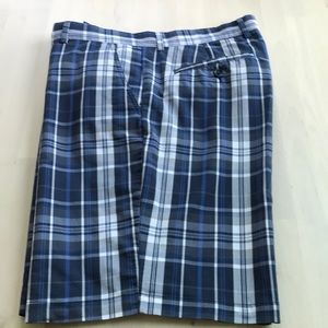 Men’s Greg Norman navy/white plaid shorts